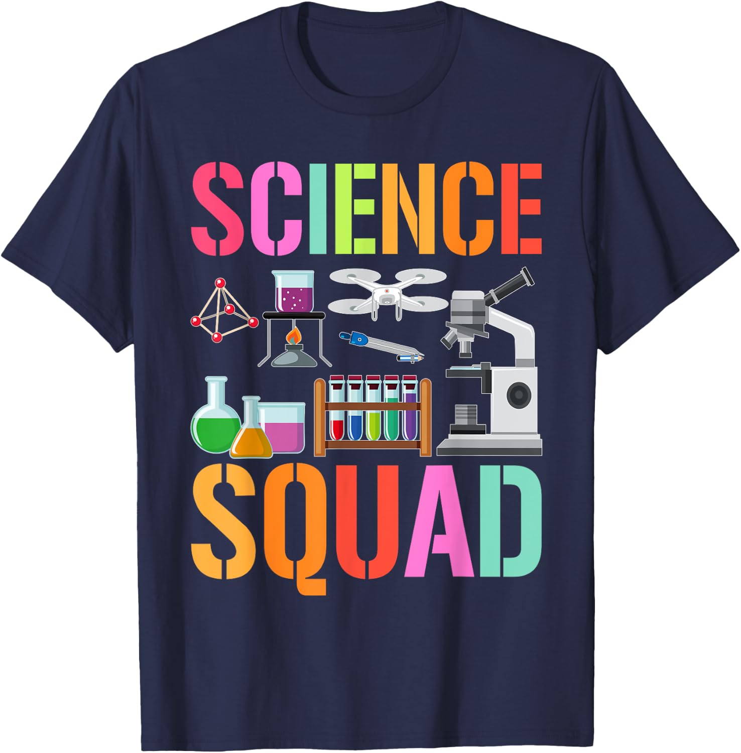 Vintage SCIENCE SQUAD Technology Teacher Team Student STEM T-Shirt - T-Shirt | Navy