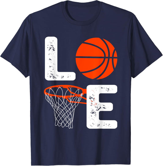 Cool Basketball Women Love Coach Player Team Sports T-Shirt - T-Shirt | Navy