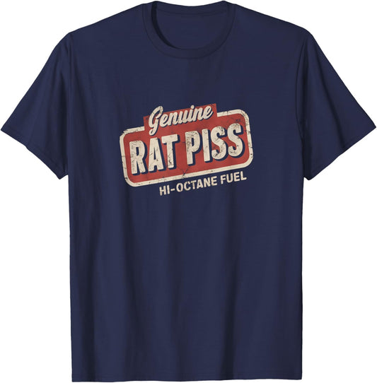Rat Piss High Octane Fuel Retro Vintage Hot Rod Lover T-Shirt - T-Shirt | Navy