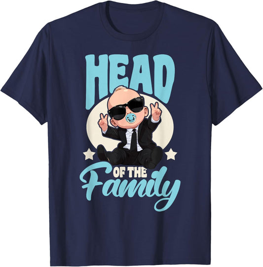 Baby Boss Head of The Family Like A Boss Kids T-Shirt - T-Shirt | Navy