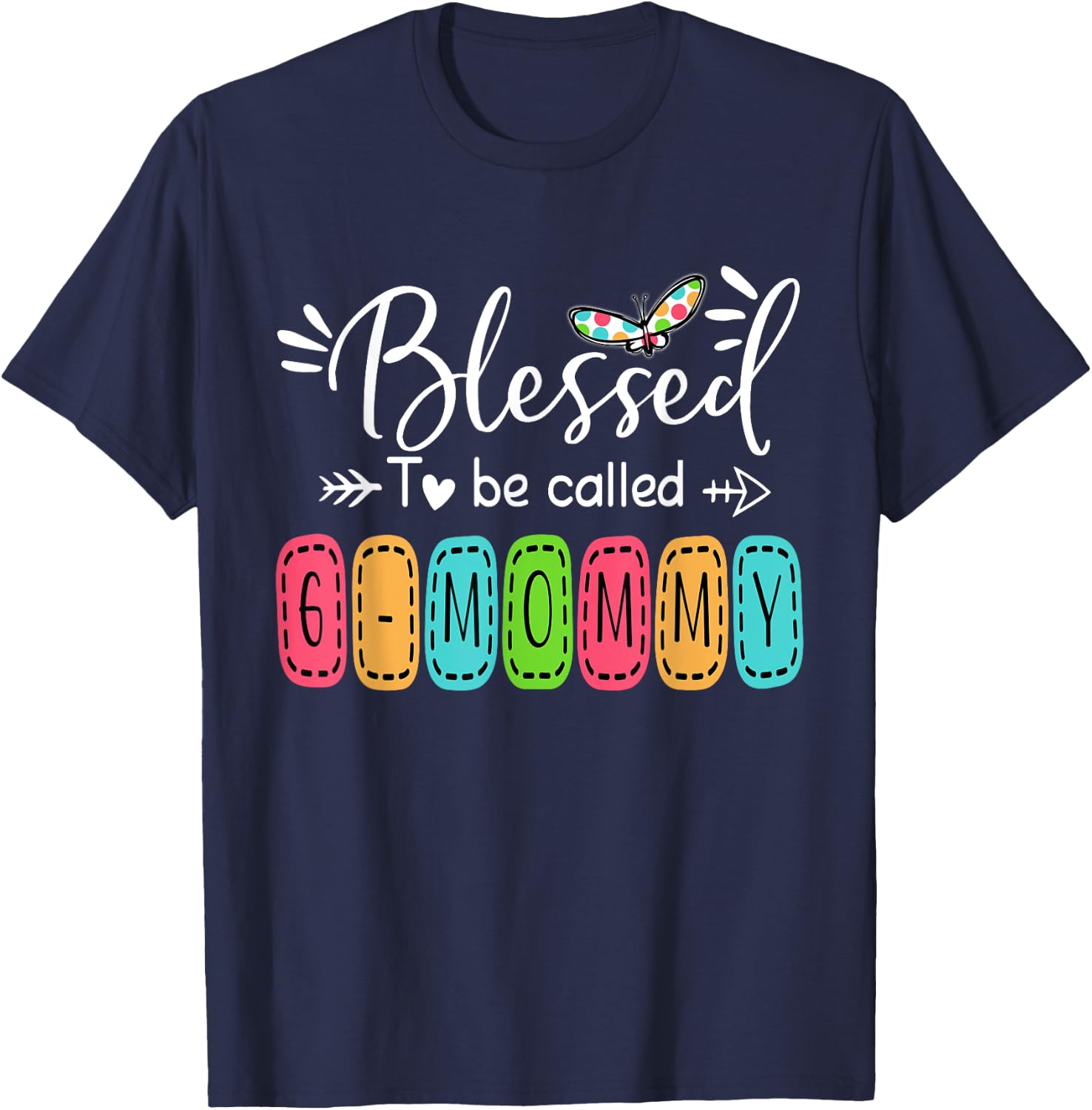 Blessed To Be Called Gmommy Stitch Patch, Gift T-Shirt - T-Shirt | Navy