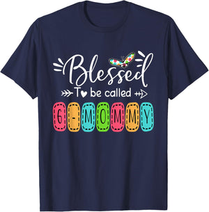 Blessed To Be Called Gmommy Stitch Patch, Gift T-Shirt - T-Shirt | Navy