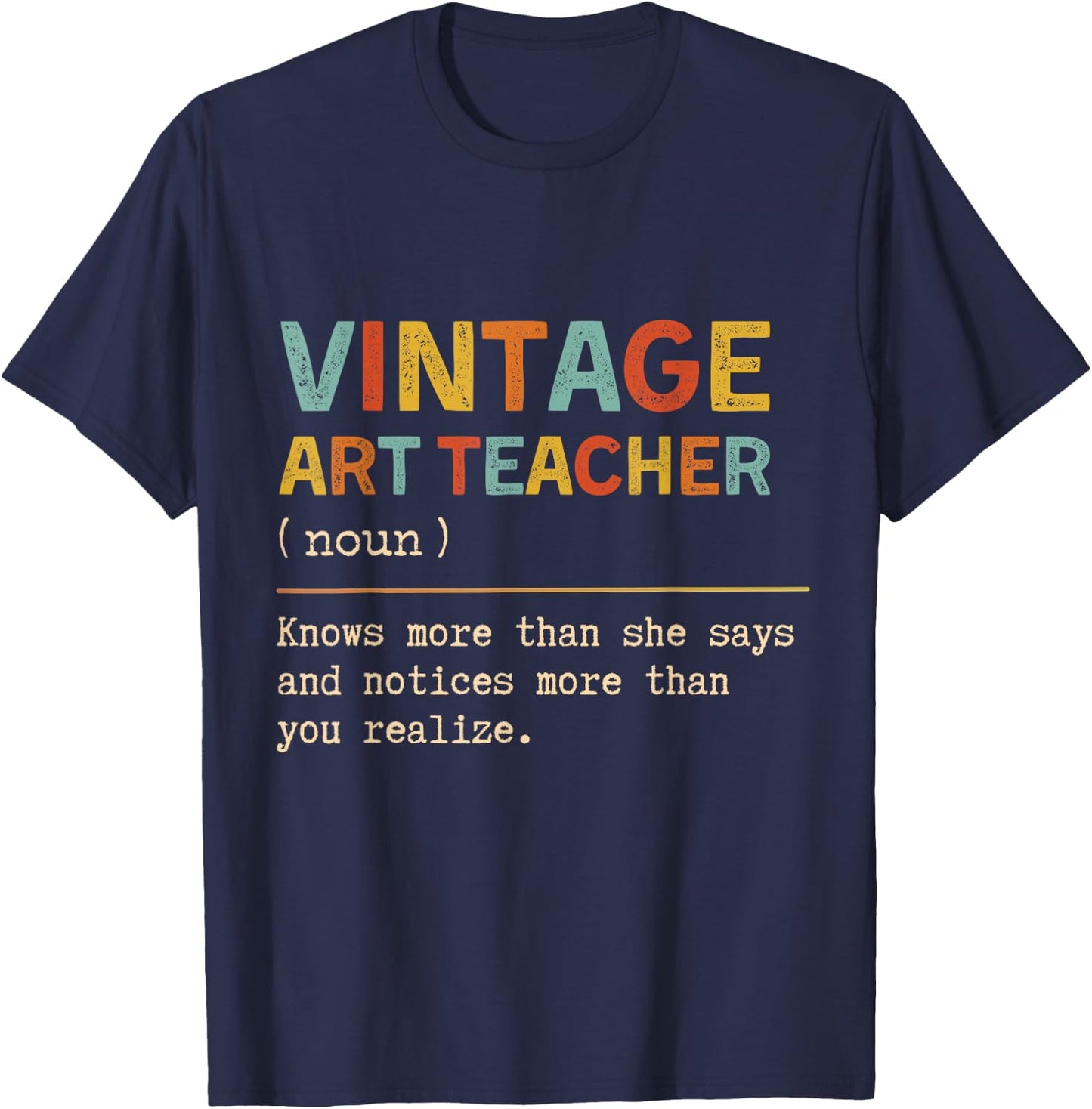 Art Teacher Definition Funny Back To School First Day Women T-Shirt - T-Shirt | Navy