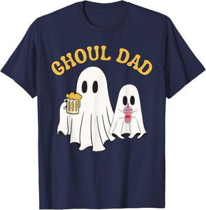 Ghoul Dad Funny Halloween Father Retro Ghost Daddy Beer T-Shirt - T-Shirt | Navy