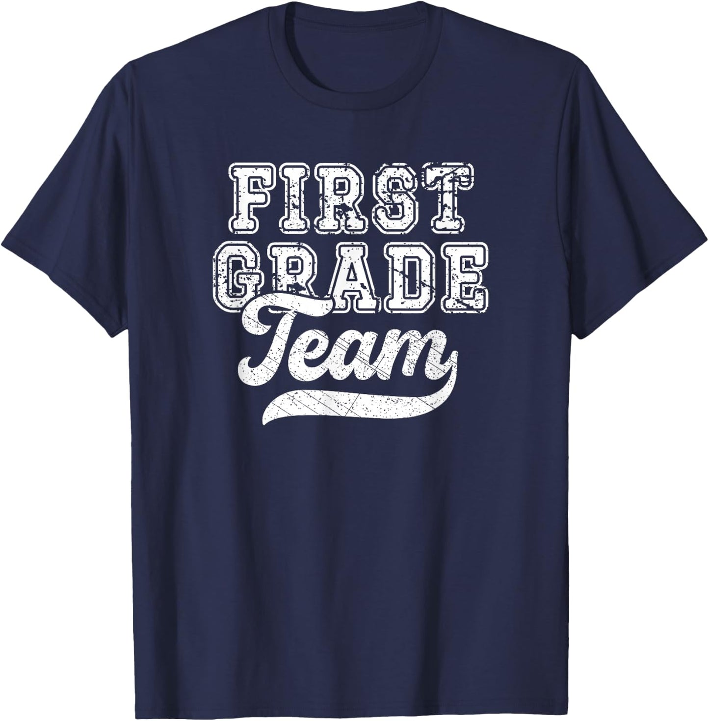 Kids Teacher First Grade Retro Back To School Team 1st Grade T-Shirt - T-Shirt | Navy