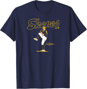 Paul Skenes - Ace Pose - Pittsburgh Baseball T-Shirt - T-Shirt | Navy