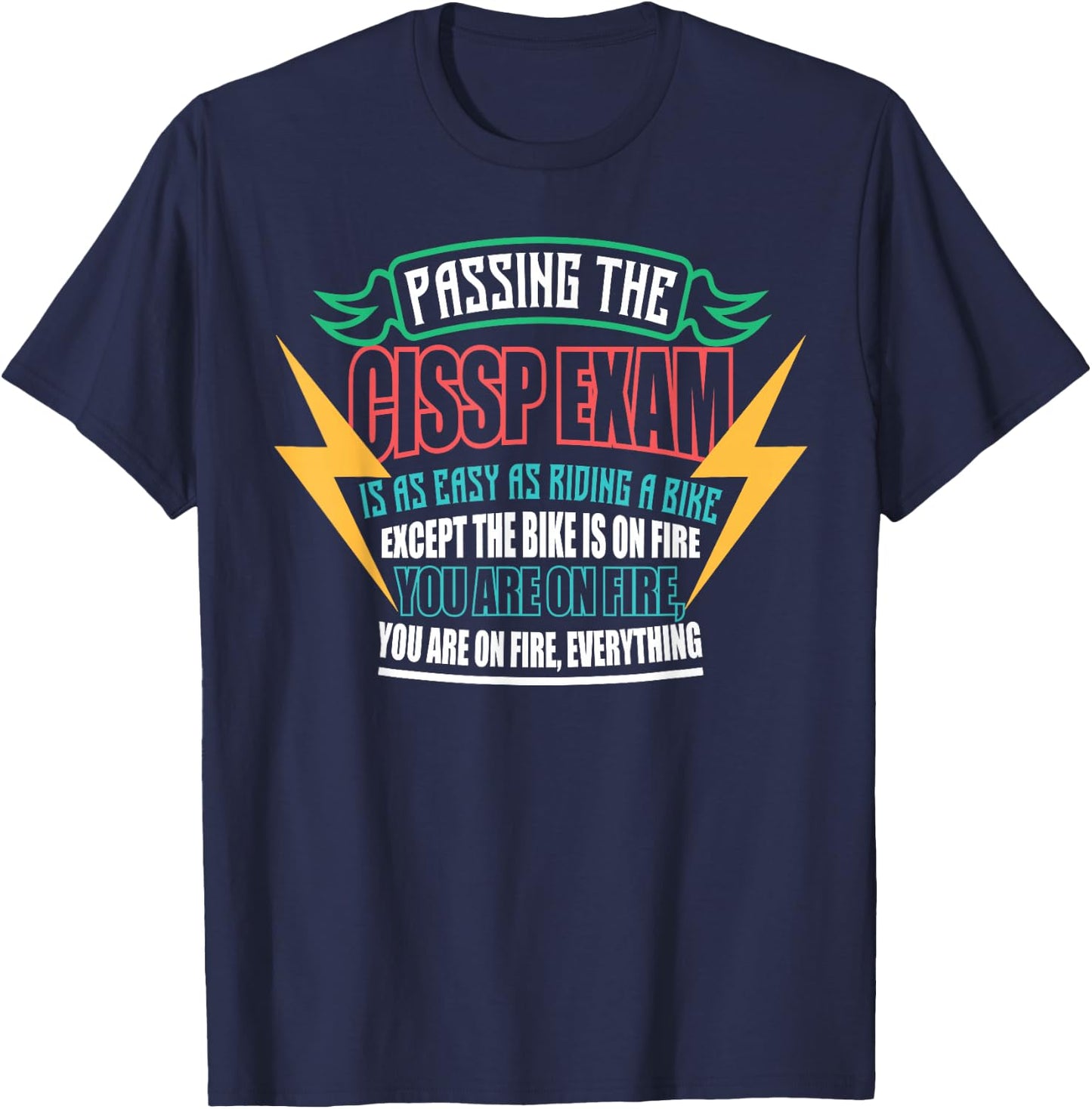 Cybersecurity CISSP Exam Passer Computer Programmer Nerd T-Shirt - T-Shirt | Navy