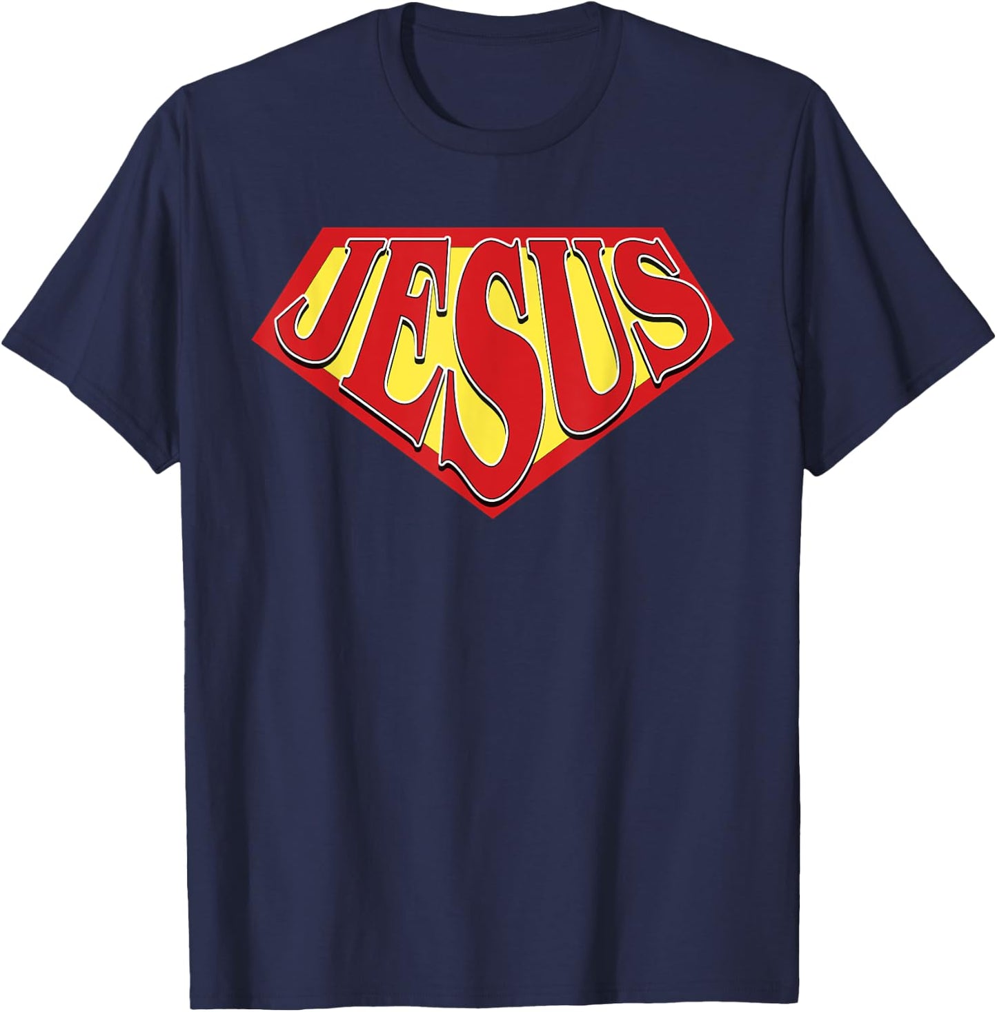 Christian Bodybuilding Powered by Jesus for Weightlifting T-Shirt - T-Shirt | Navy