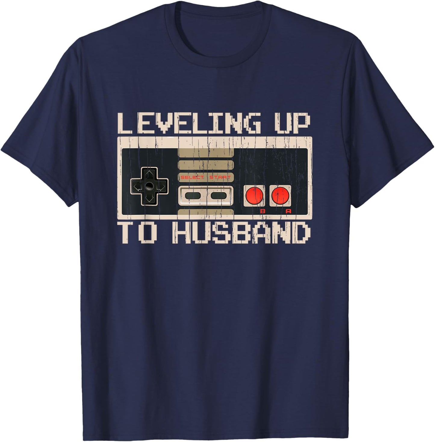 Bachelor Party Leveling Up to Husband Gaming Groom-to-be T-Shirt - T-Shirt | Navy