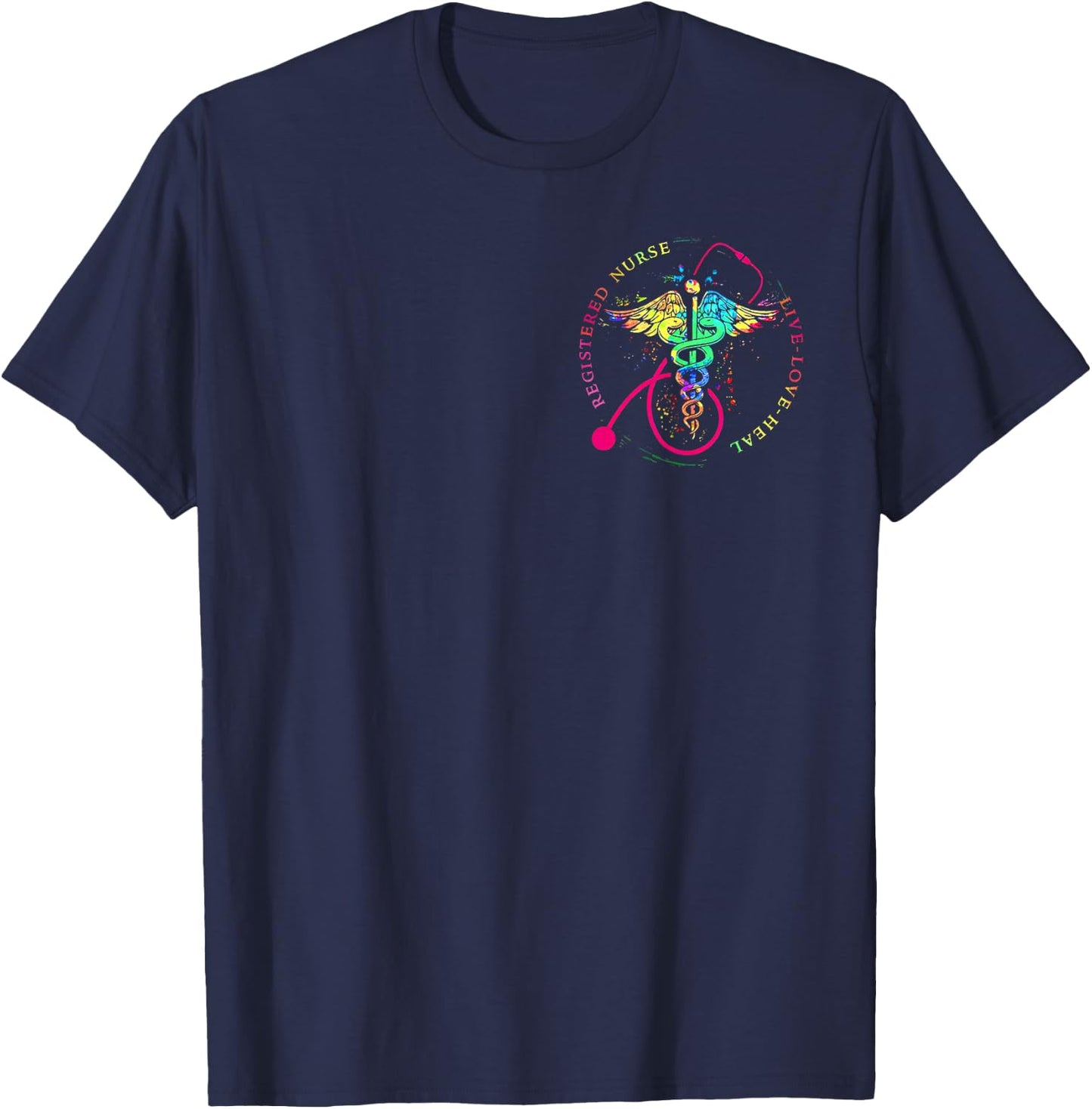 Registered Nurse Stethoscope Nursing RN Staff Pocket RN T-Shirt - T-Shirt | Navy