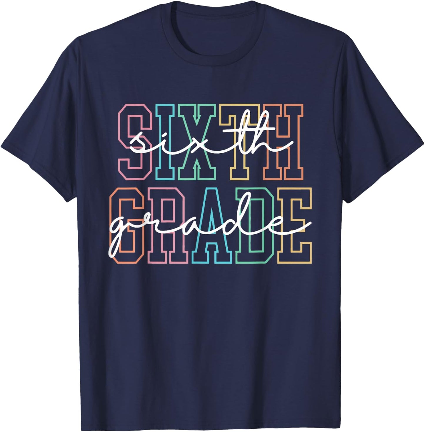Sixth Grade Squad 6th Grade Team Retro First Day of School T-Shirt - T-Shirt | Navy