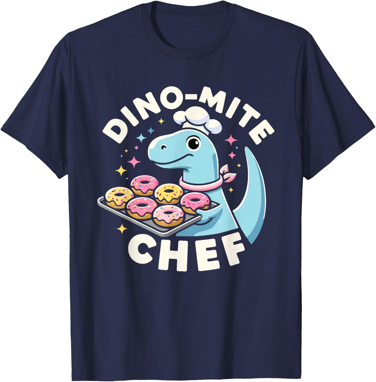 Dino-Mite Chef Cooking Dinosaur T-Rex T-Shirt - T-Shirt | Navy
