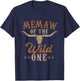 Memaw Of The Wild One Cowboy Western Rodeo Party Matching T-Shirt - T-Shirt | Navy