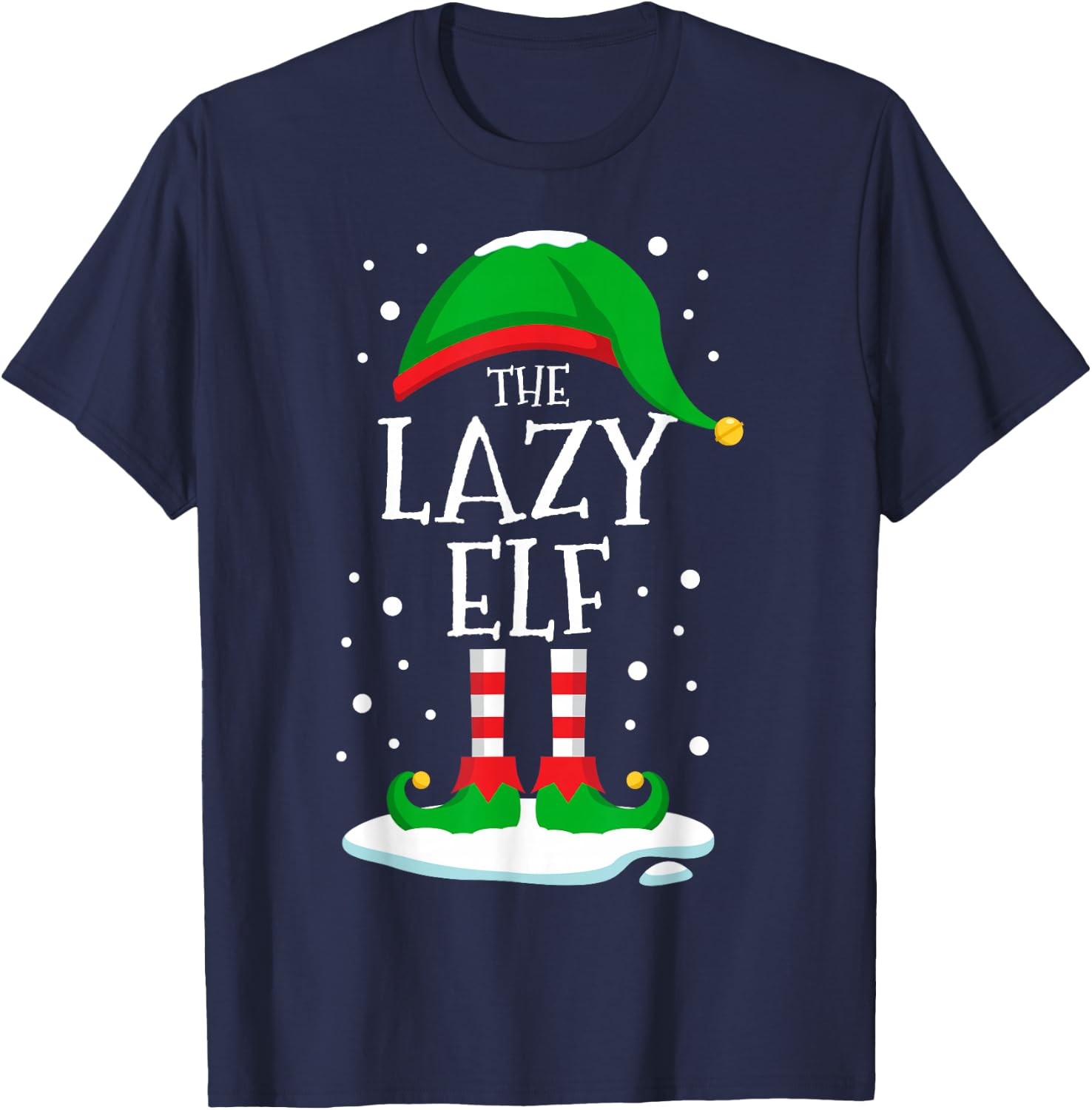 The Lazy Elf Christmas Family Matching Xmas Group Funny T-Shirt - T-Shirt | Navy