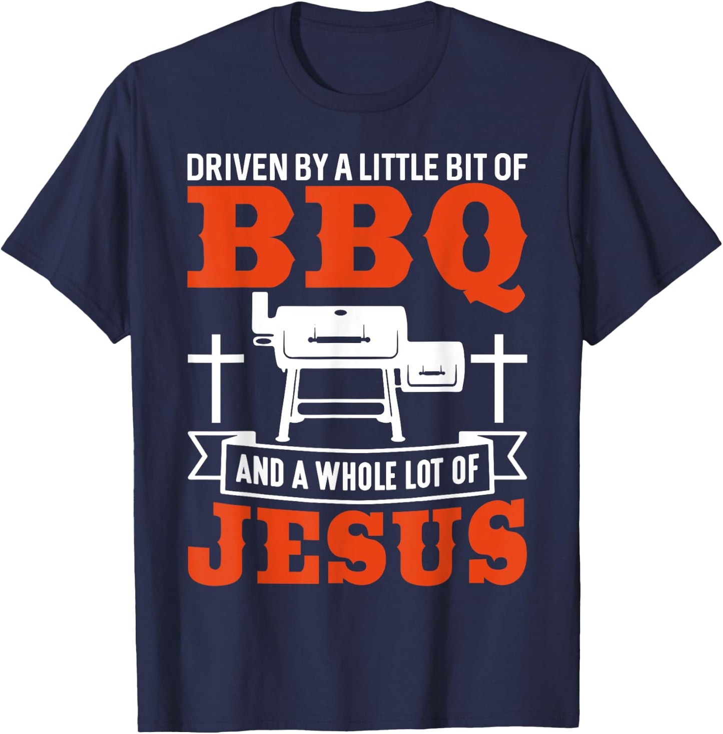 BBQ Jesus Shirt Barbecue BBQing Funny Christian Barbecue T-Shirt - T-Shirt | Navy