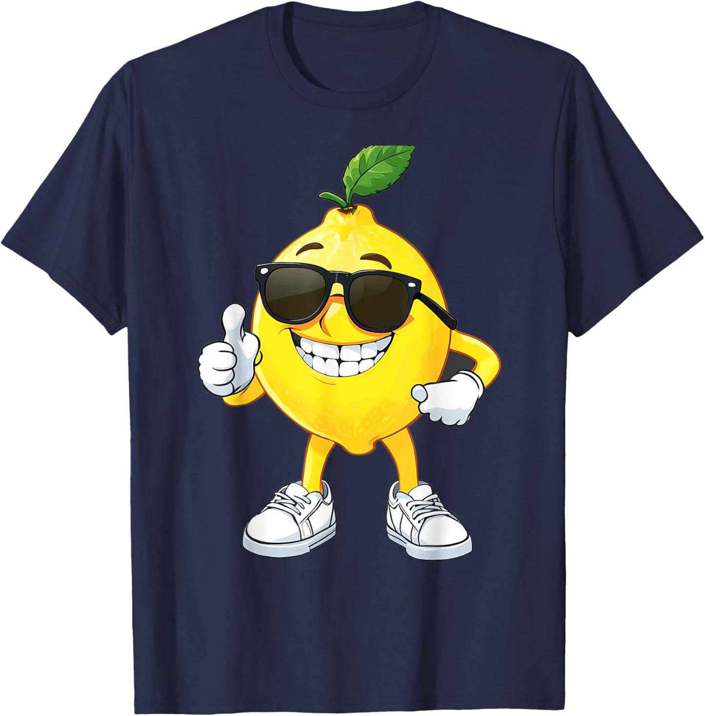 Happy Lemon Wearing Sunglasses Halloween Costume T-Shirt - T-Shirt | Navy