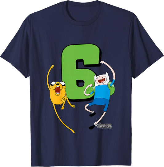 Kids Adventure Time Finn and Jake 6th Birthday T-Shirt - T-Shirt | Navy