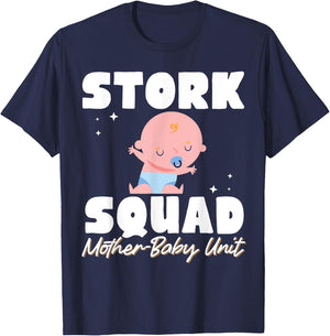 Stork Squad Mother Baby Unit T-Shirt - T-Shirt | Navy