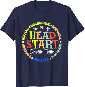 Head Start Dream Team Squad Teacher Headstart Back To School T-Shirt - T-Shirt | Navy