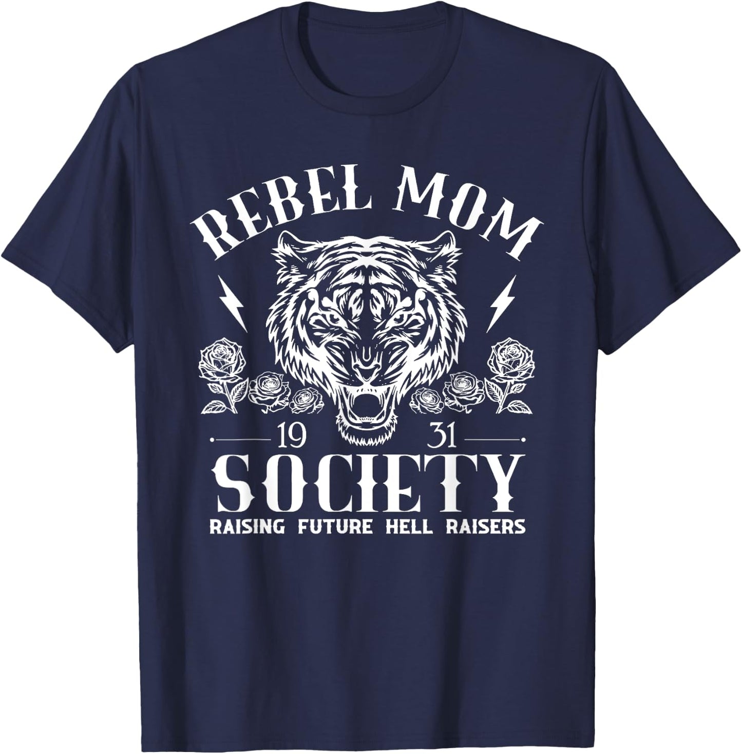 Rebel Mom Society Raising Future Hell Raisers T-Shirt - T-Shirt | Navy