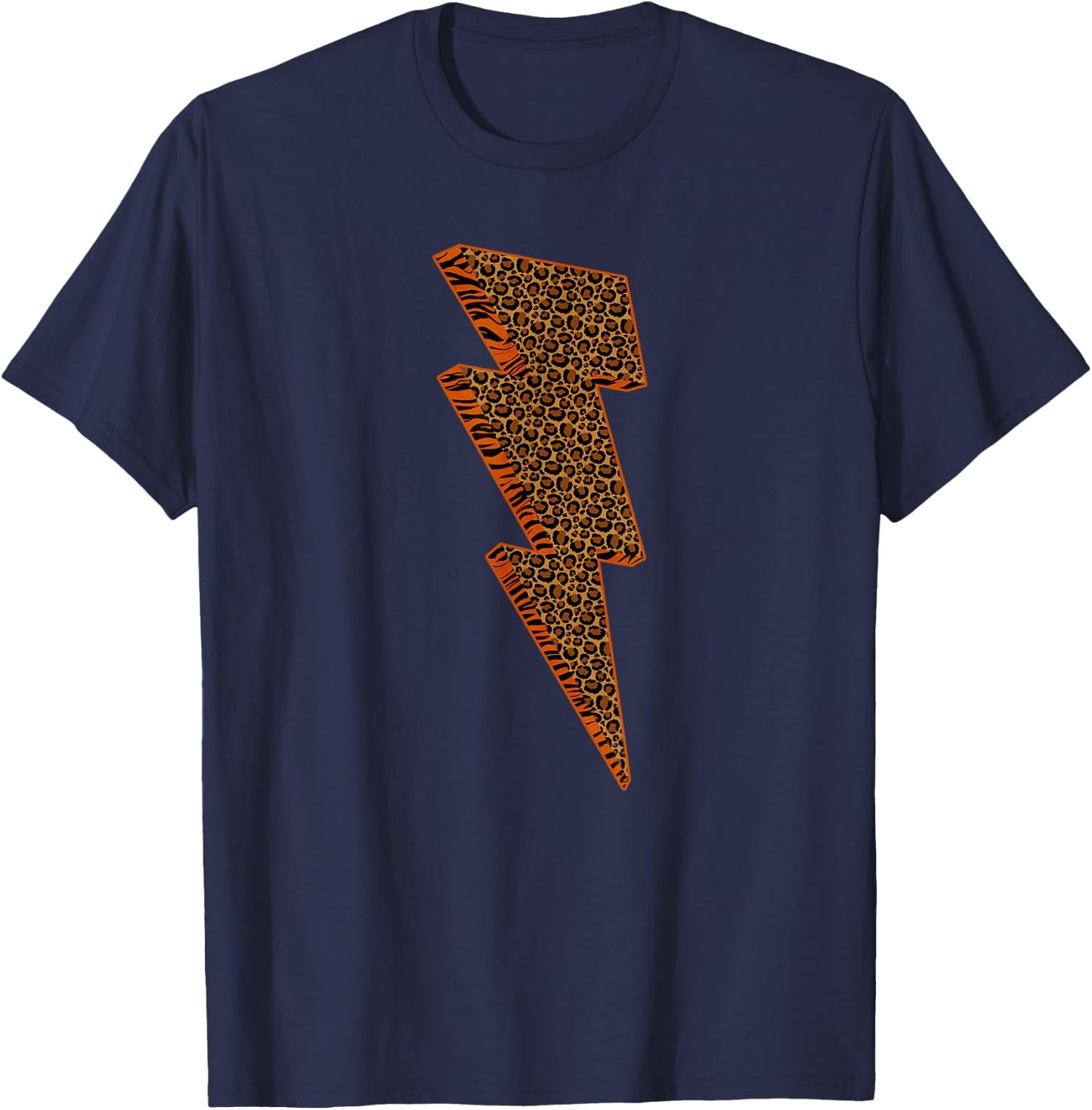Leopard Tiger Lightning Shirt Cheetah Animal Print Women's T-Shirt - T-Shirt | Navy