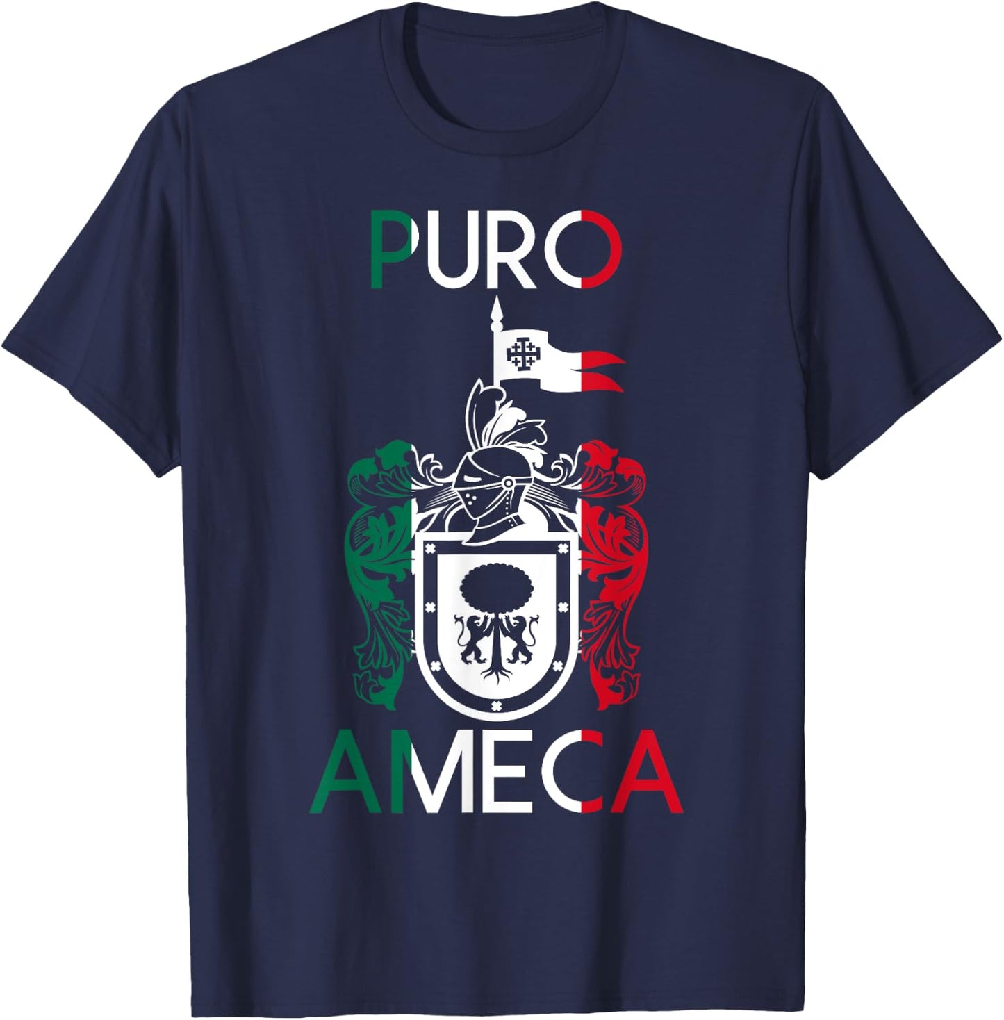 Ameca Jalisco Estado De Mexico Escudo Eagle Aguila T-Shirt - T-Shirt | Navy