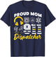 911 Dispatcher Thin Gold Yellow Line Mom American Flag Proud T-Shirt - T-Shirt | Navy