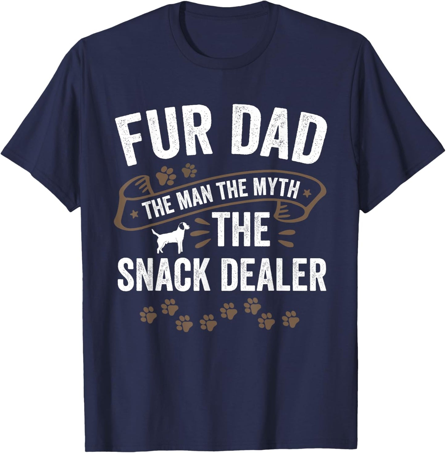 Fur Dad Dog Fathers Day 2024 Men Women T-Shirt - T-Shirt | Navy