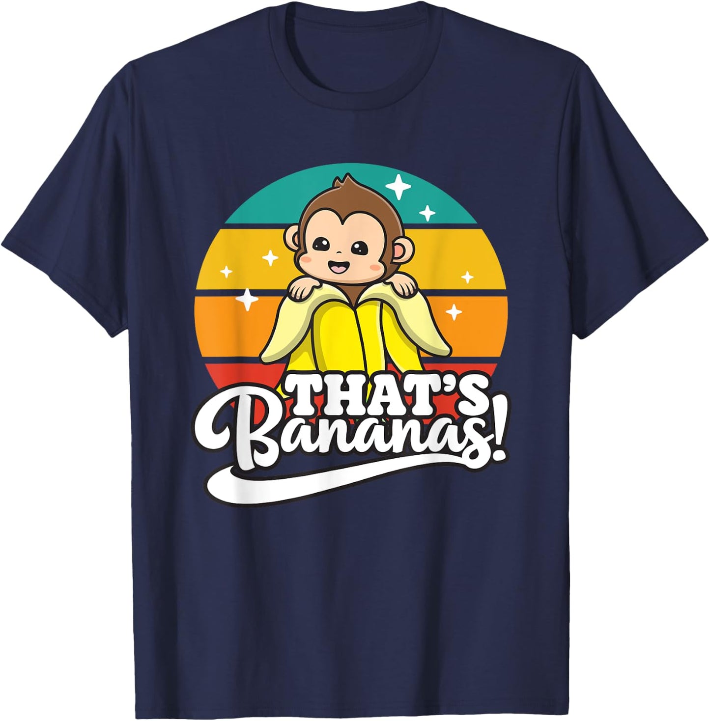 Cute Kawaii Monkey, Funny That’s Bananas T-Shirt - T-Shirt | Navy