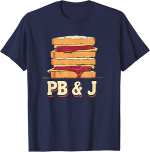 Pretty Presentation of PB&J Sandwiches for Lunches Lovers T-Shirt - T-Shirt | Navy