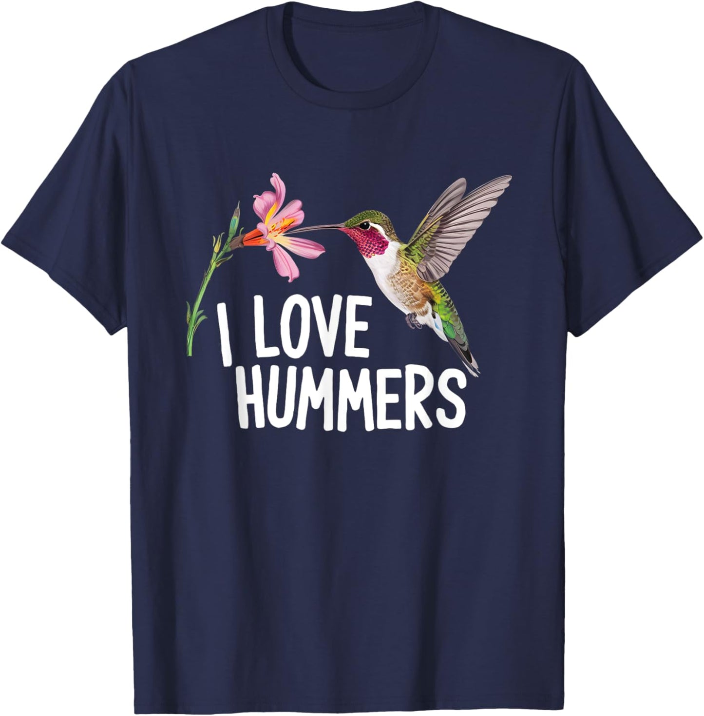 Cool I Love Hummers bird cute Colibri Flower Tropical Summer Women Kids T-Shirt - T-Shirt | Navy
