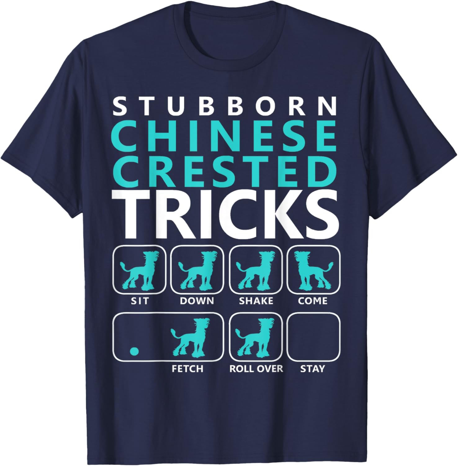 Chinese Crested T-Shirt - T-Shirt | Navy