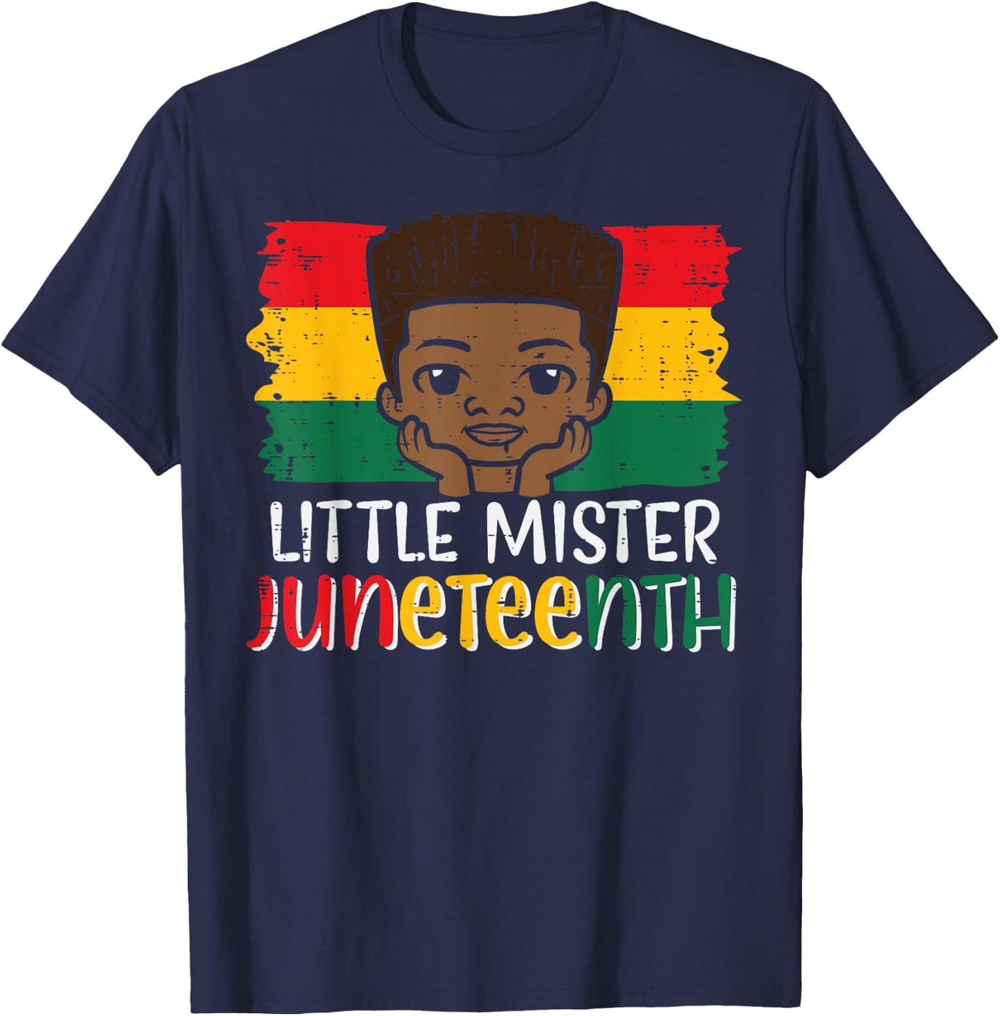 Little Mister Juneteenth African Boy Toddler Boys Kids Youth T-Shirt - T-Shirt | Navy