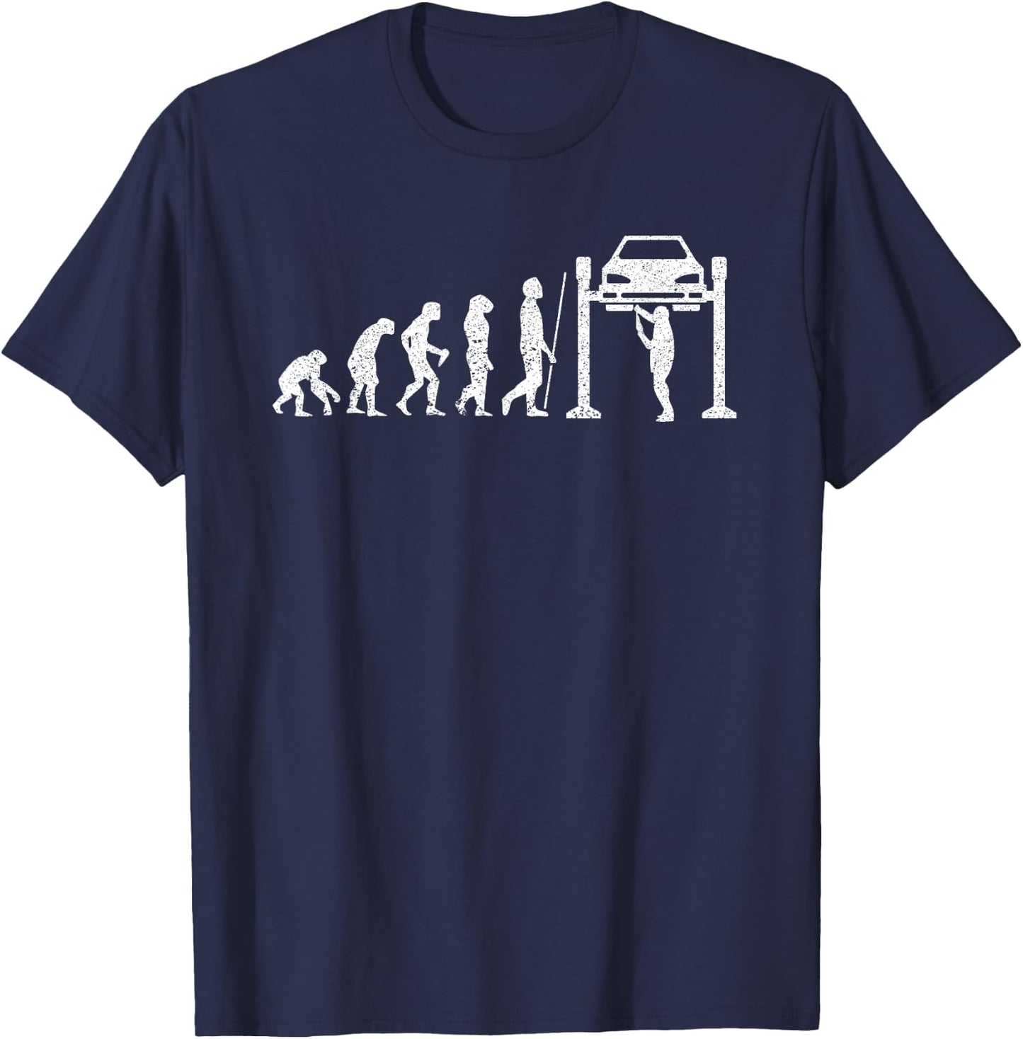 Funny Mechanic Shirt Evolution Mechanics Gift T-Shirt - T-Shirt | Navy