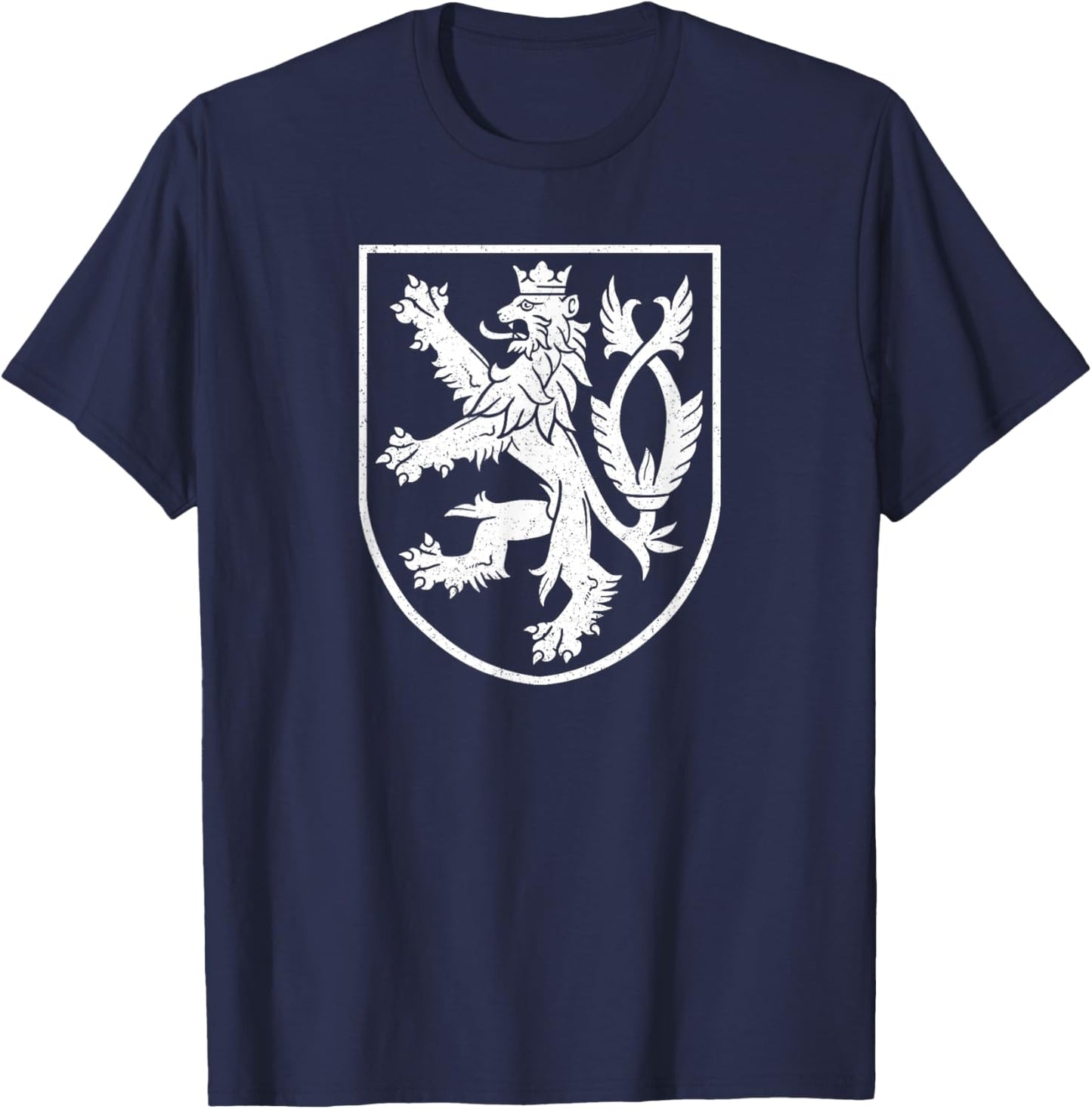 Czech Republic Lion Symbol Czechia Coat of Arms Flag Shield T-Shirt - T-Shirt | Navy