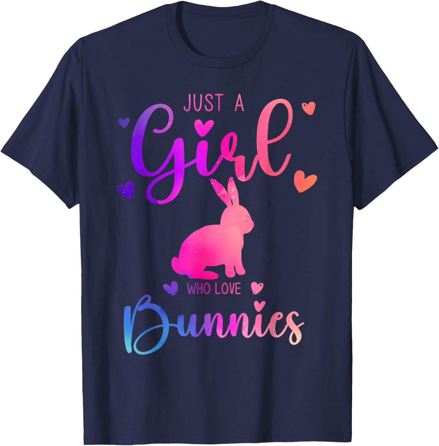 Just a Girl Who Loves Bunnies Dress and Kids T-Shirt - T-Shirt | Navy