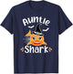Auntie Shark Funny Halloween T-Shirt - T-Shirt | Navy