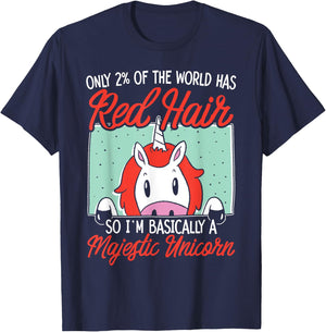 I'm Basically A Majestic Unicorn Ginger Redhead Red Hair T-Shirt - T-Shirt | Navy