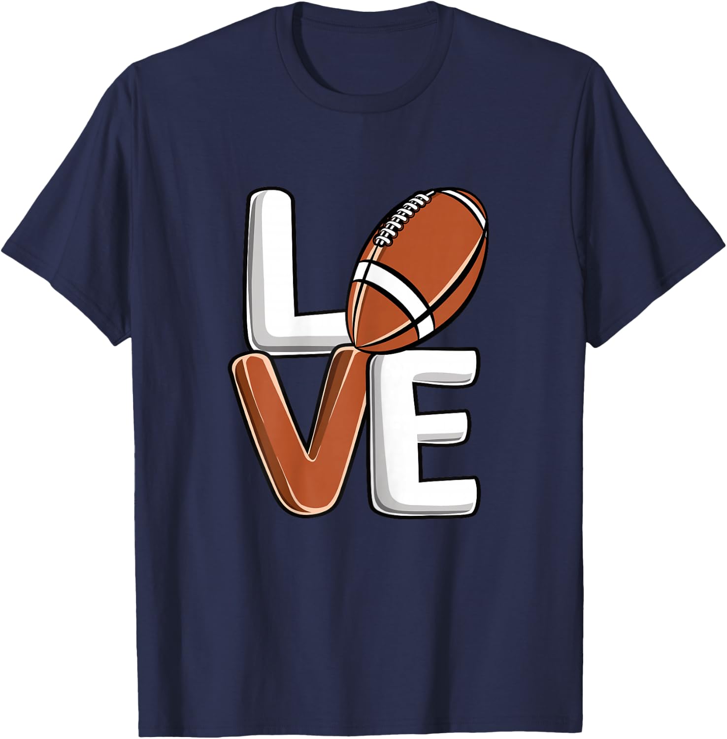 American Football Love Football Player Women Girls T-Shirt - T-Shirt | Navy