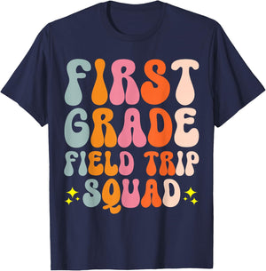 First Grade Field Trip Squad T-Shirt - T-Shirt | Navy