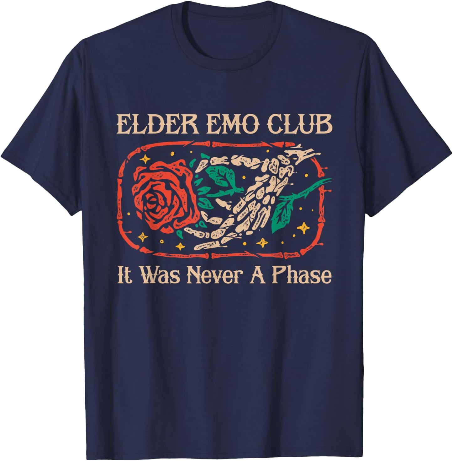 Elder Emo Club It Was Never A Phase Design T-Shirt - T-Shirt | Navy