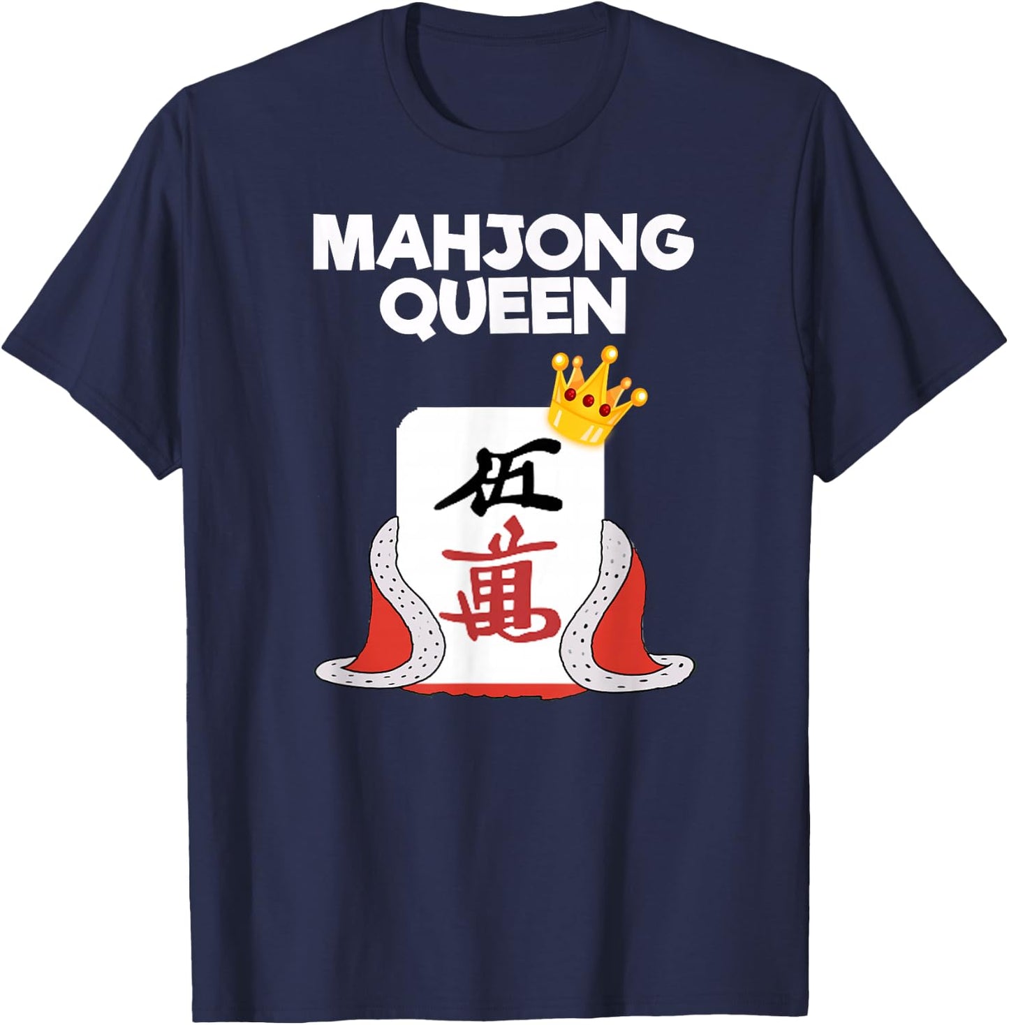 Mahjong - Funny Mahjong Queen T-Shirt - T-Shirt | Navy