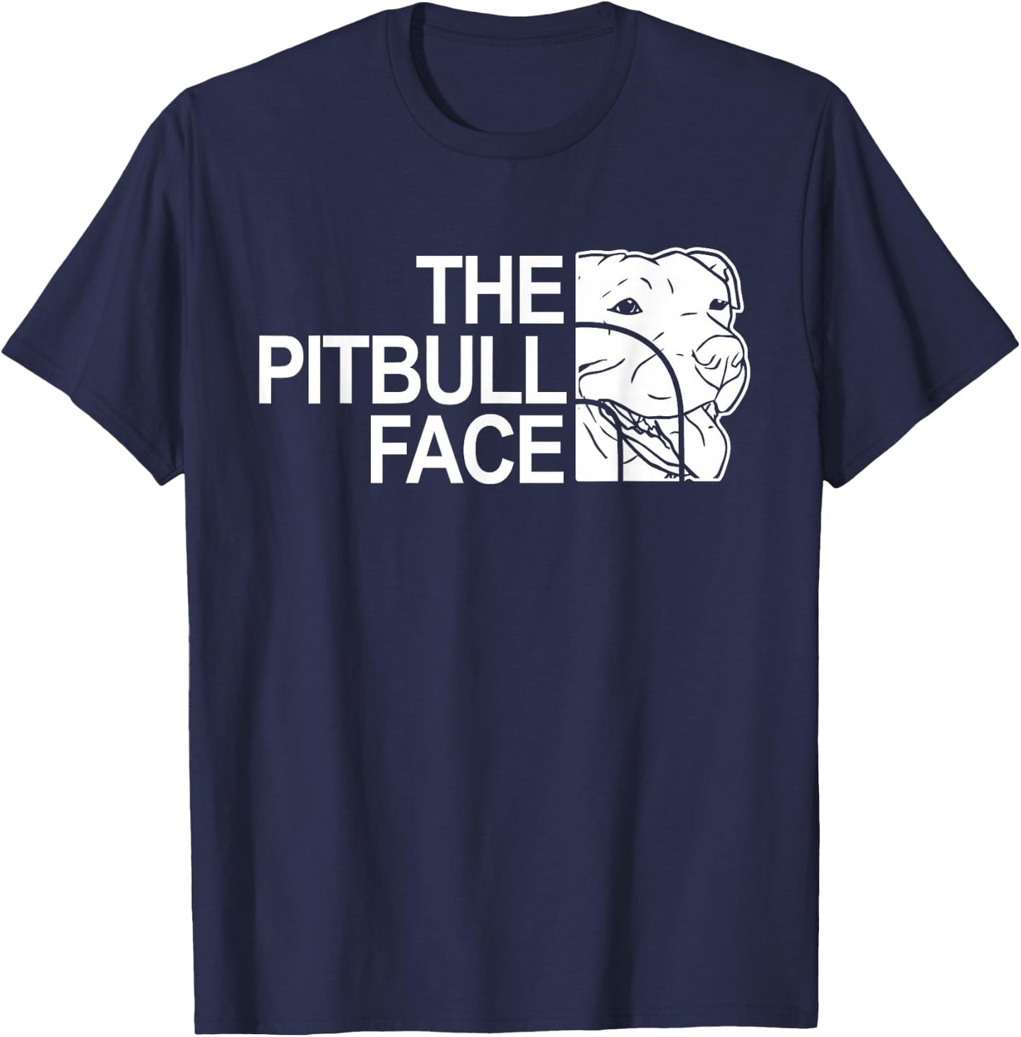 The Pitbull Face Funny Dog Pitbull T-Shirt - T-Shirt | Navy