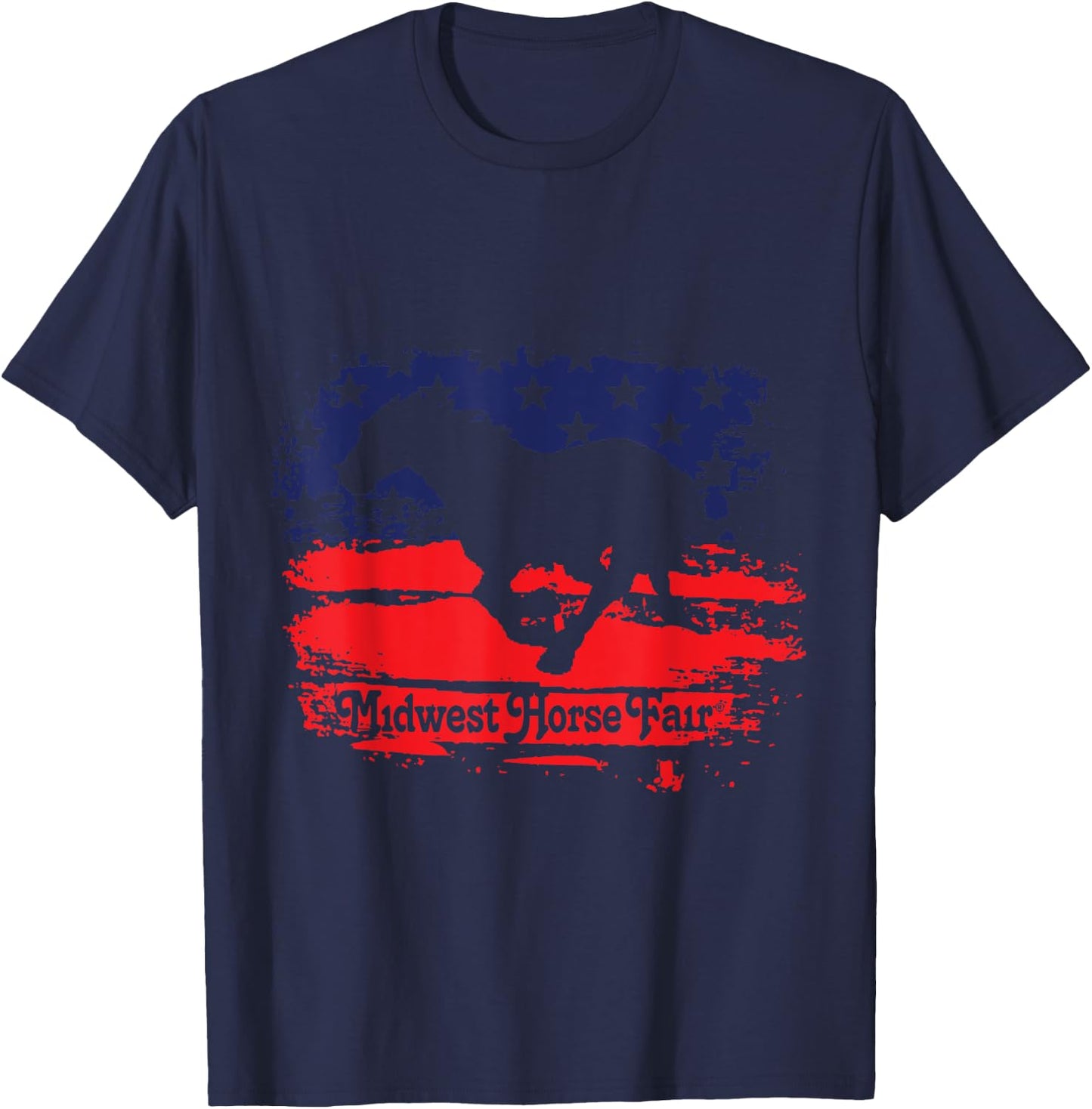 Midwest Horse Fair Red/White/Blue Flag T-Shirt - T-Shirt | Navy