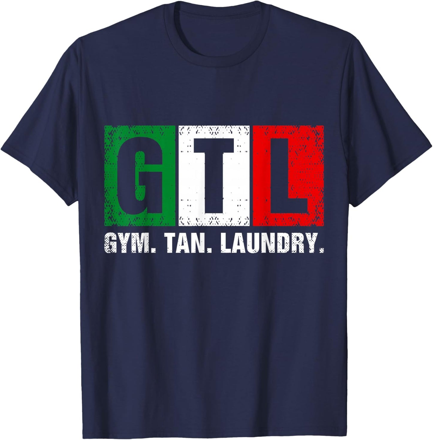 GTL Gym Tan Laundry Italian Flag T-Shirt - T-Shirt | Navy