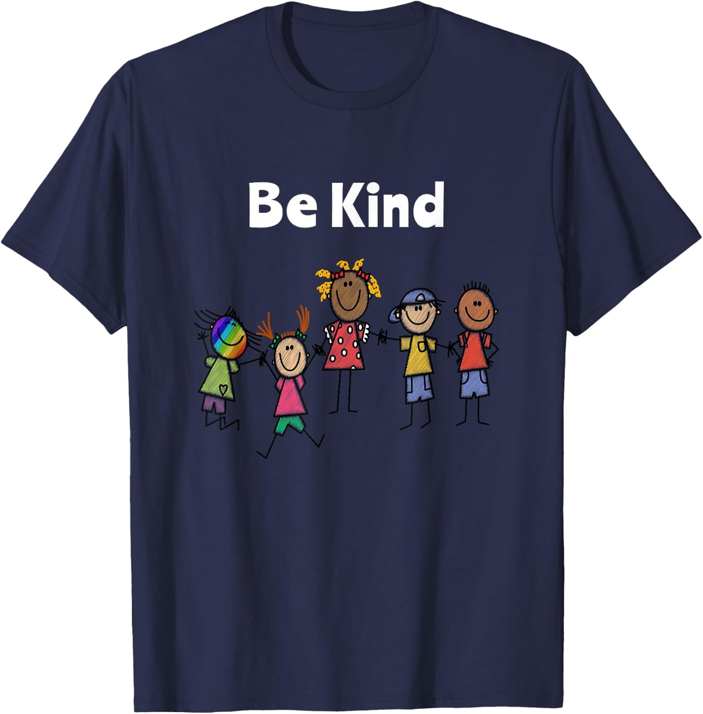JGCreates School Be Kind Equality Inspirational for Teachers and Kids T-Shirt - T-Shirt | Navy