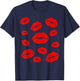 Kiss Lips All Over Kissy Lipstick T-Shirt - T-Shirt | Navy