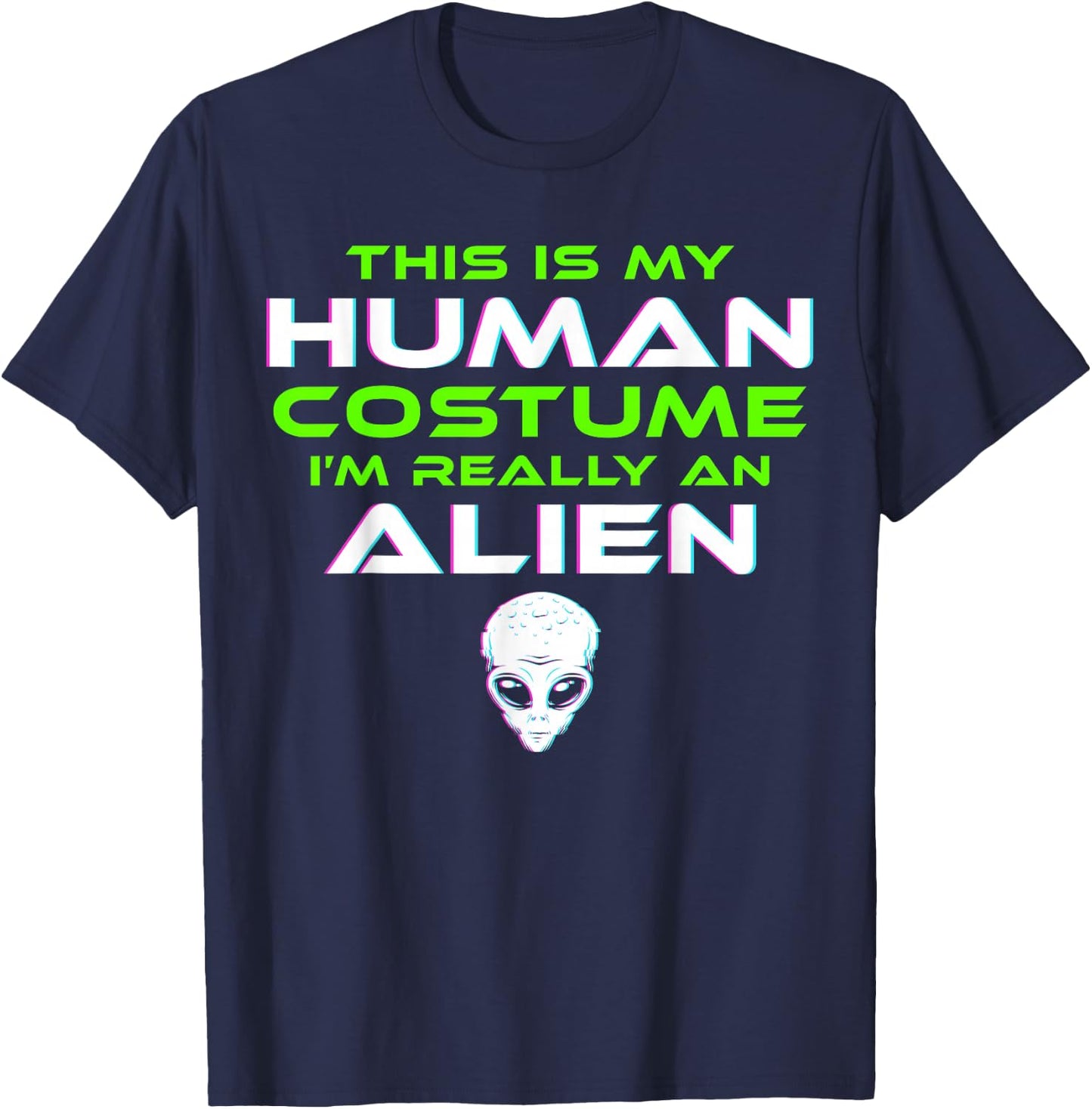 Alien Costume Halloween Funny Kids Men Women T-Shirt - T-Shirt | Navy
