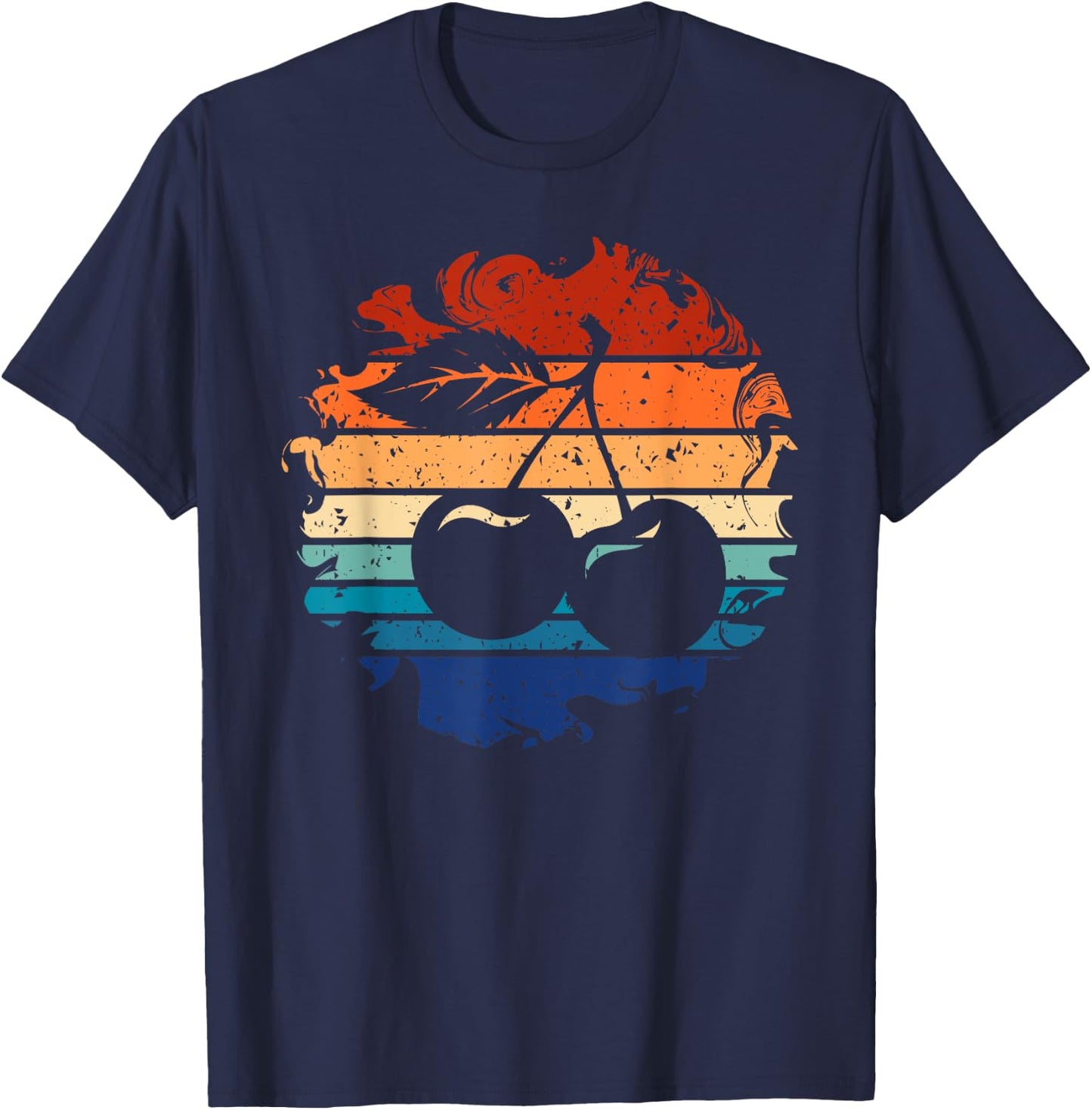 Cherry Retro Cherries Vintage 80s Style T-Shirt - T-Shirt | Navy