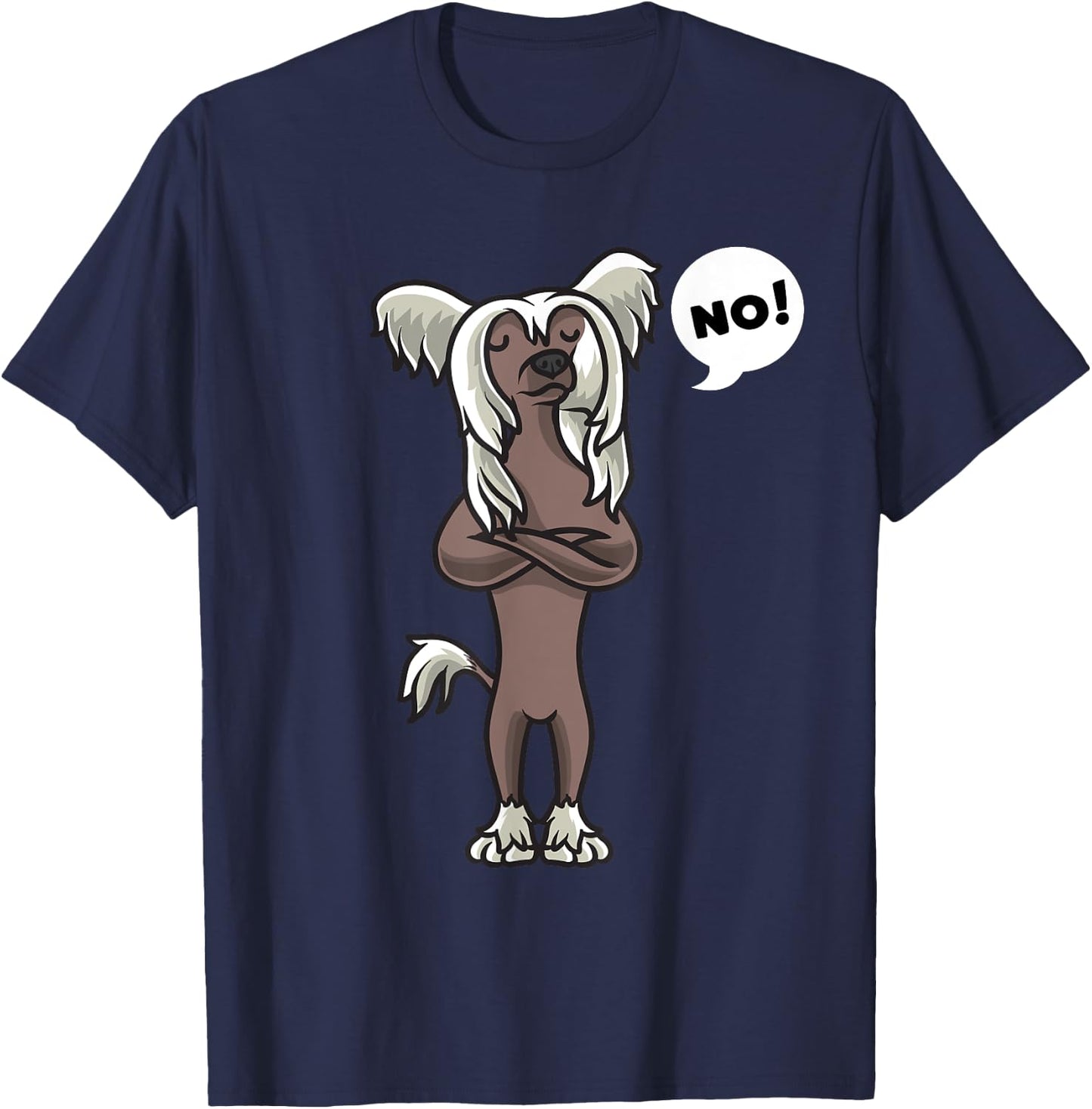 Stubborn Chinese Crested Dog Women Girls Kids T-Shirt - T-Shirt | Navy